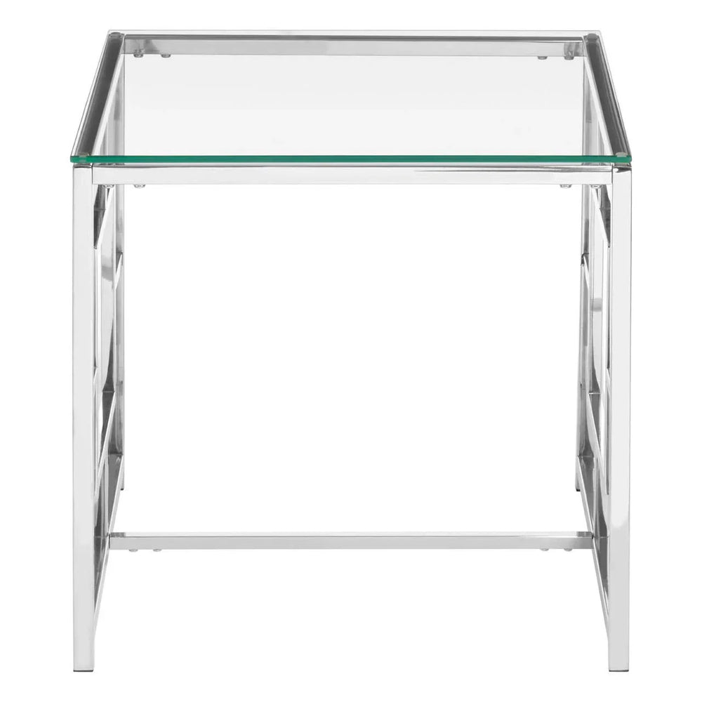 Silver Glass End Table