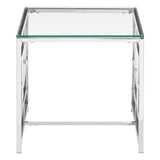 Silver Glass End Table