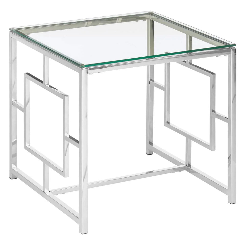 Silver Glass End Table