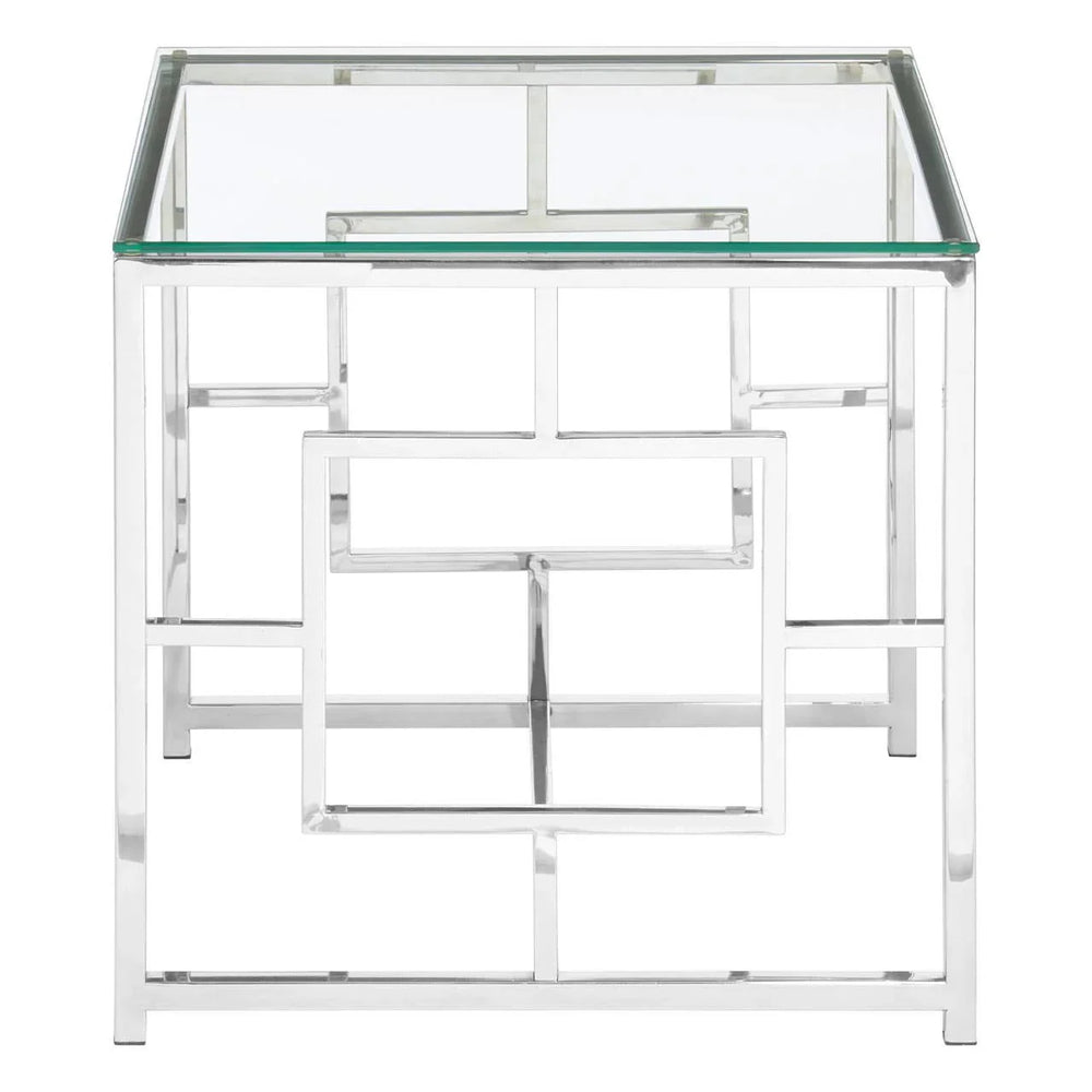 Silver Glass End Table