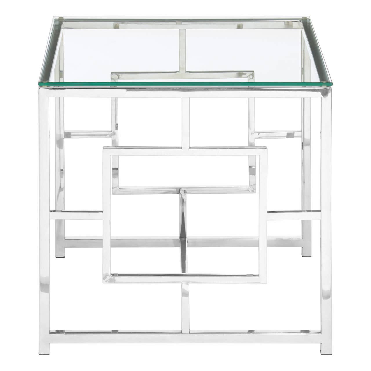 Silver Glass End Table