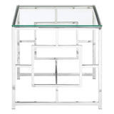 Silver Glass End Table