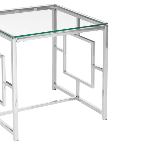 Silver Glass End Table