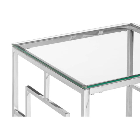 Silver Glass End Table