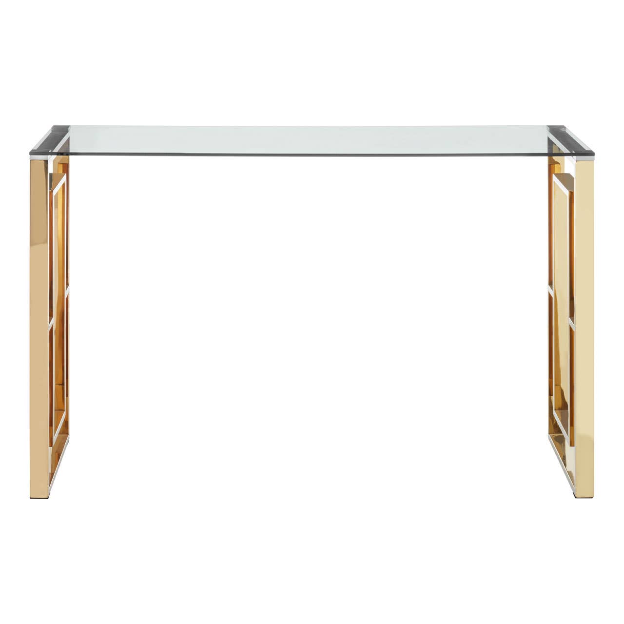 Golden Glam Glass Console Table