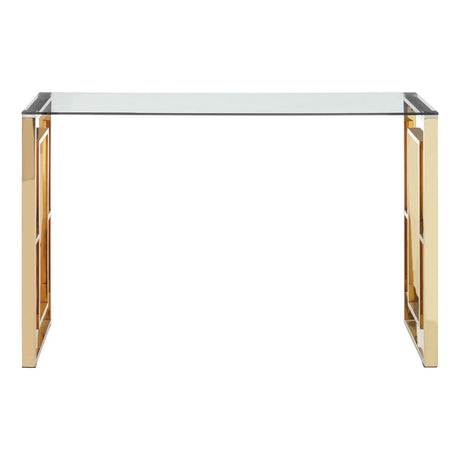 Golden Glam Glass Console Table