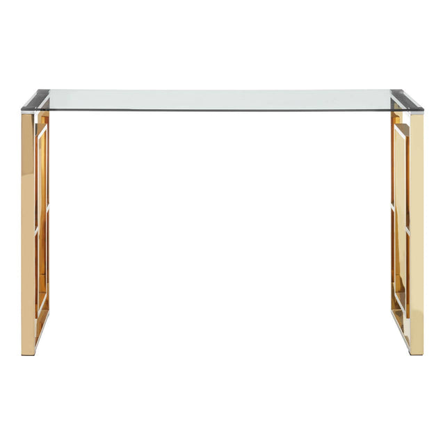 Golden Glam Glass Console Table