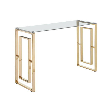 Golden Glam Glass Console Table