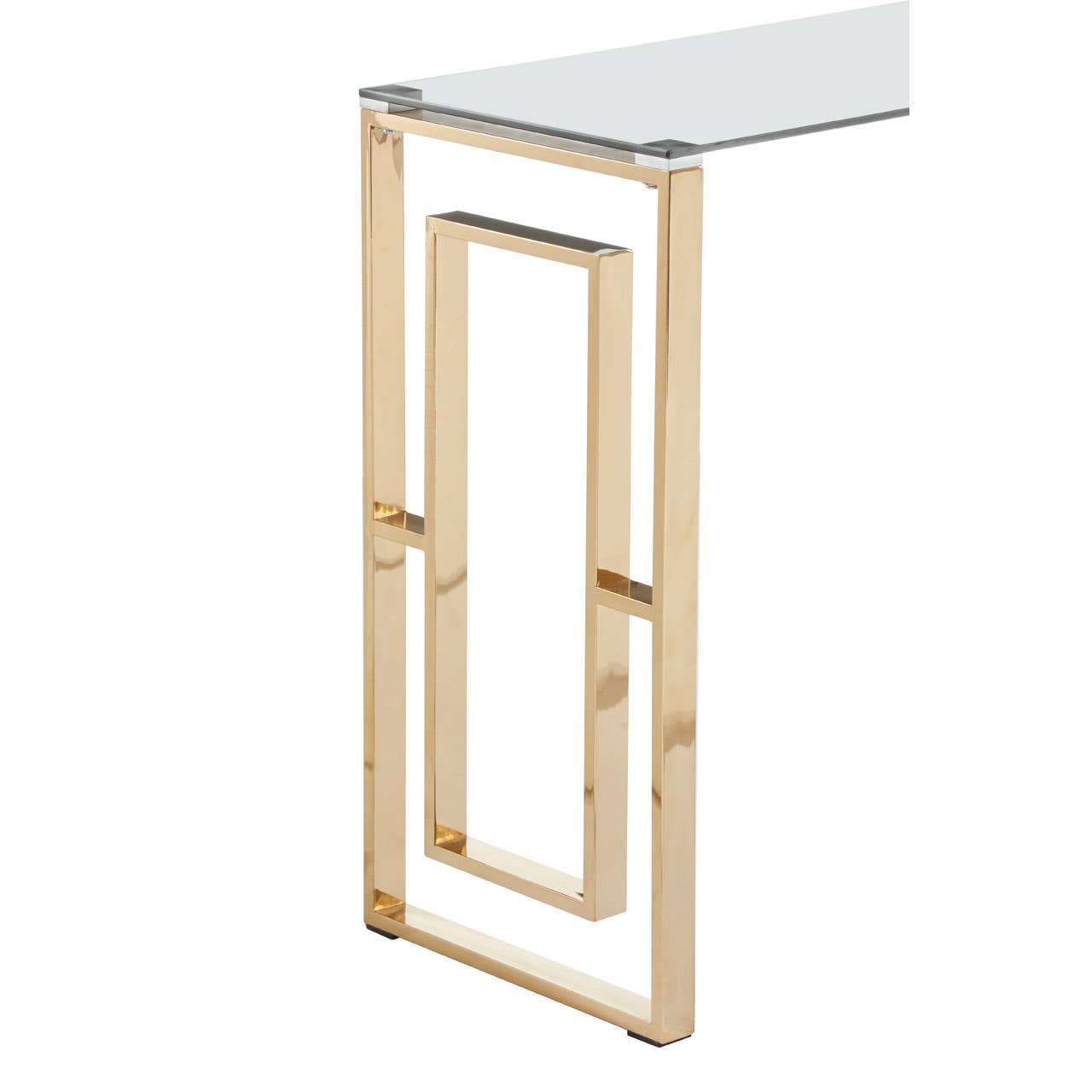 Golden Glam Glass Console Table