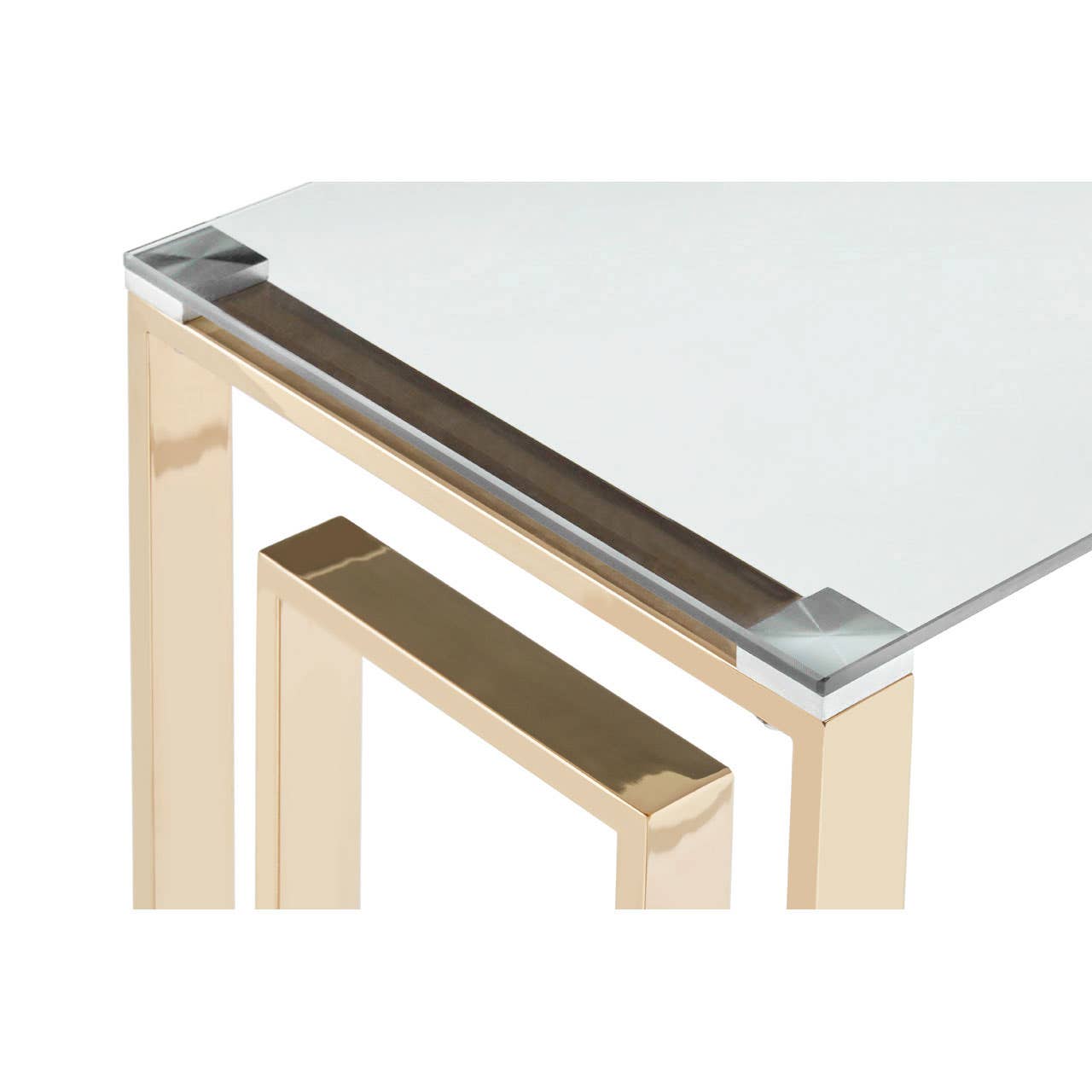 Golden Glam Glass Console Table