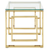 Gold Chrome Glass Square Table