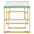 Gold Chrome Glass Square Table