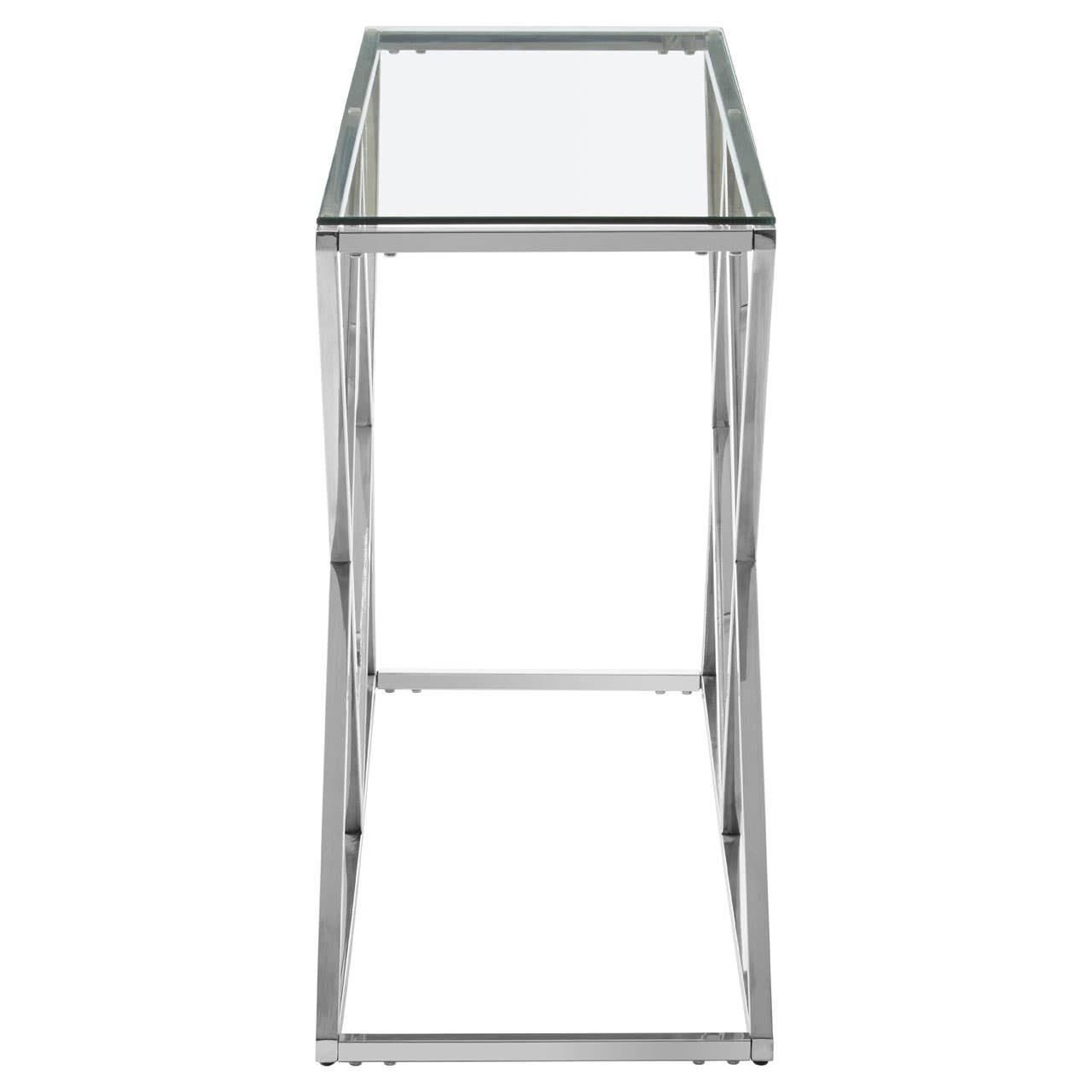 Prism Base Silver Glass Console