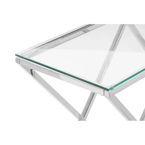 Prism Base Silver Glass Console