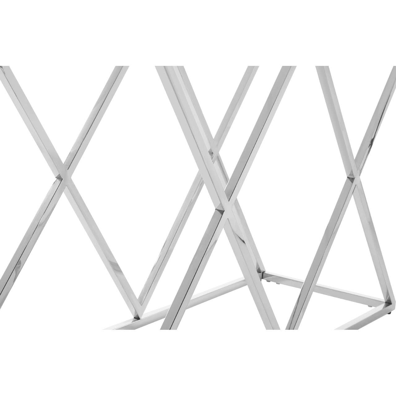 Prism Base Silver Glass Console