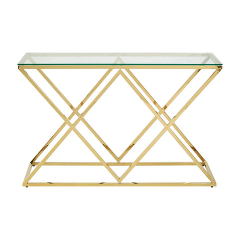 Golden Allure Glass Console Table