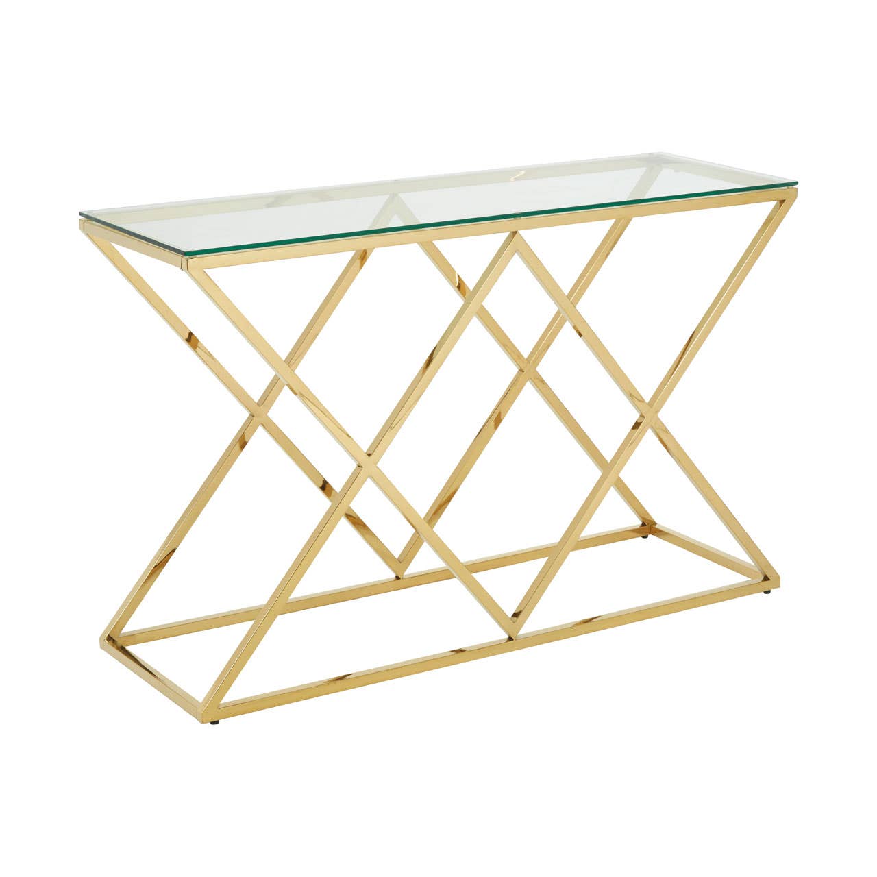 Golden Allure Glass Console Table