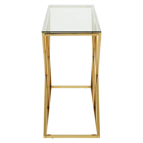 Golden Allure Glass Console Table