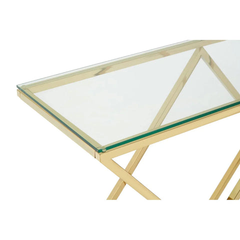 Golden Allure Glass Console Table