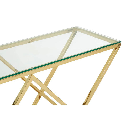 Golden Allure Glass Console Table