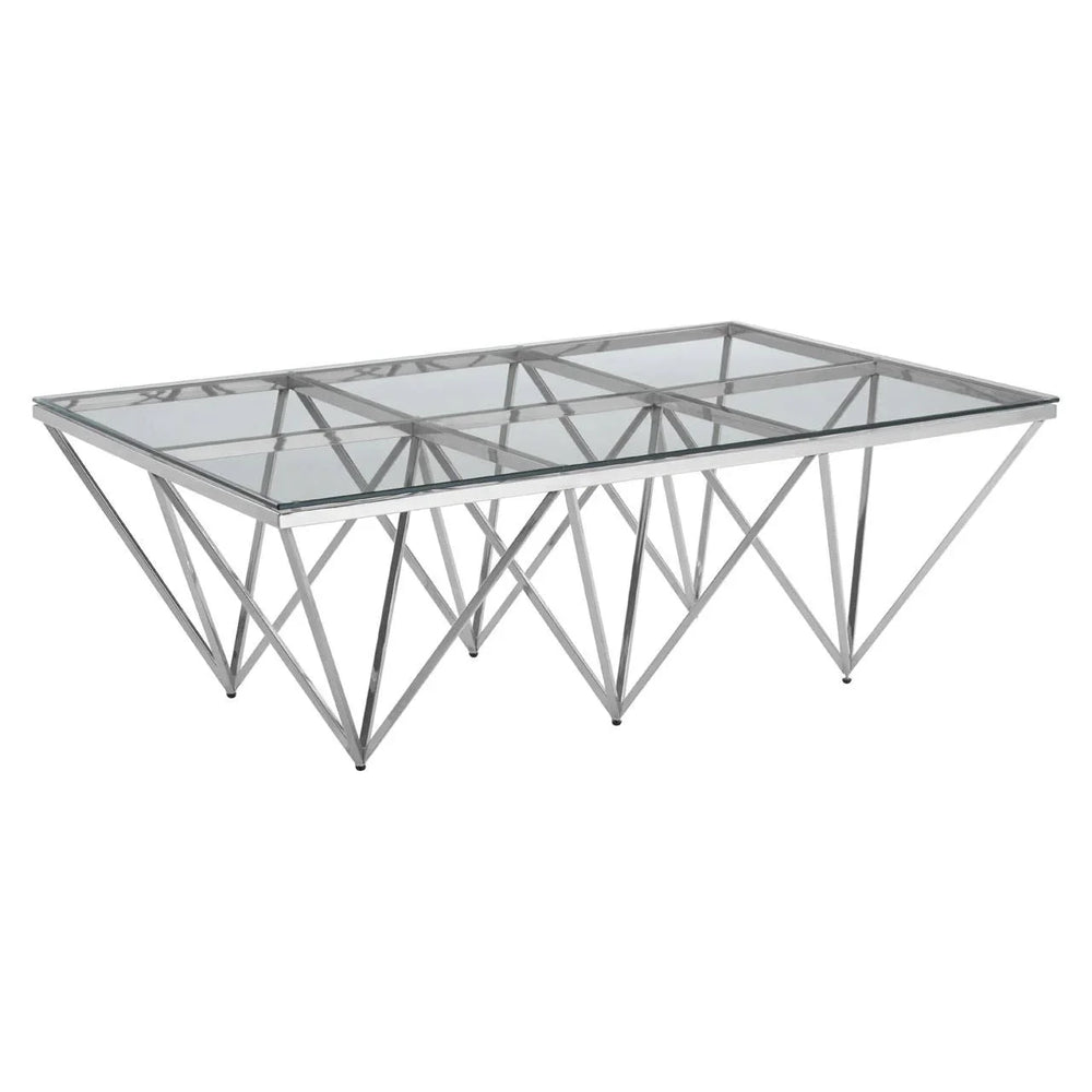Prismatic Silver Glass Coffee Table
