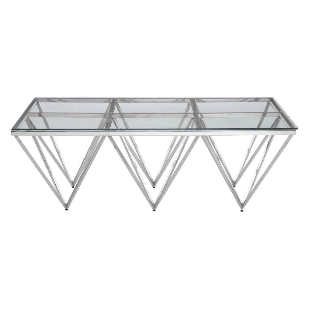 Prismatic Silver Glass Coffee Table