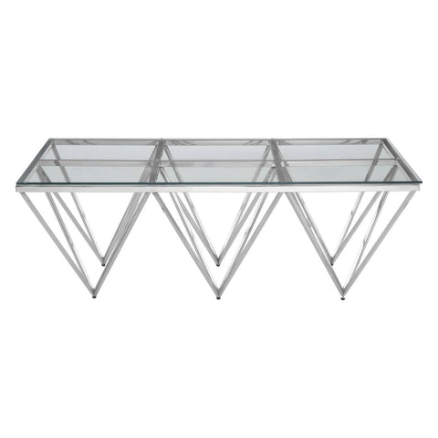 Prismatic Silver Glass Coffee Table
