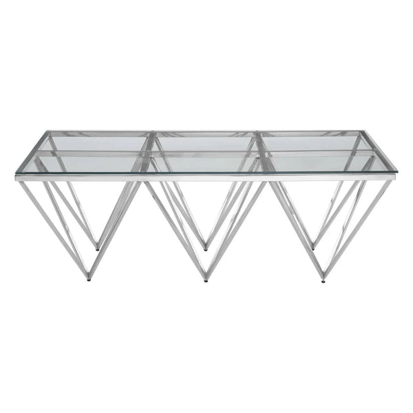 Prismatic Silver Glass Coffee Table
