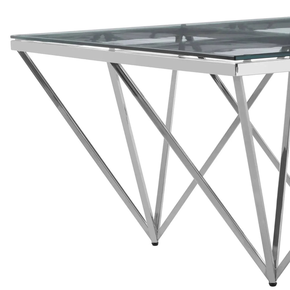 Prismatic Silver Glass Coffee Table
