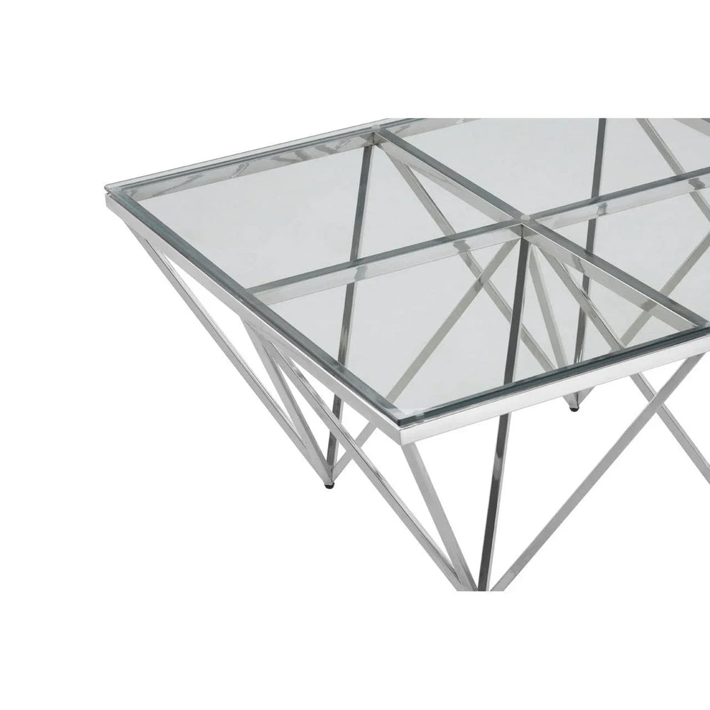 Prismatic Silver Glass Coffee Table