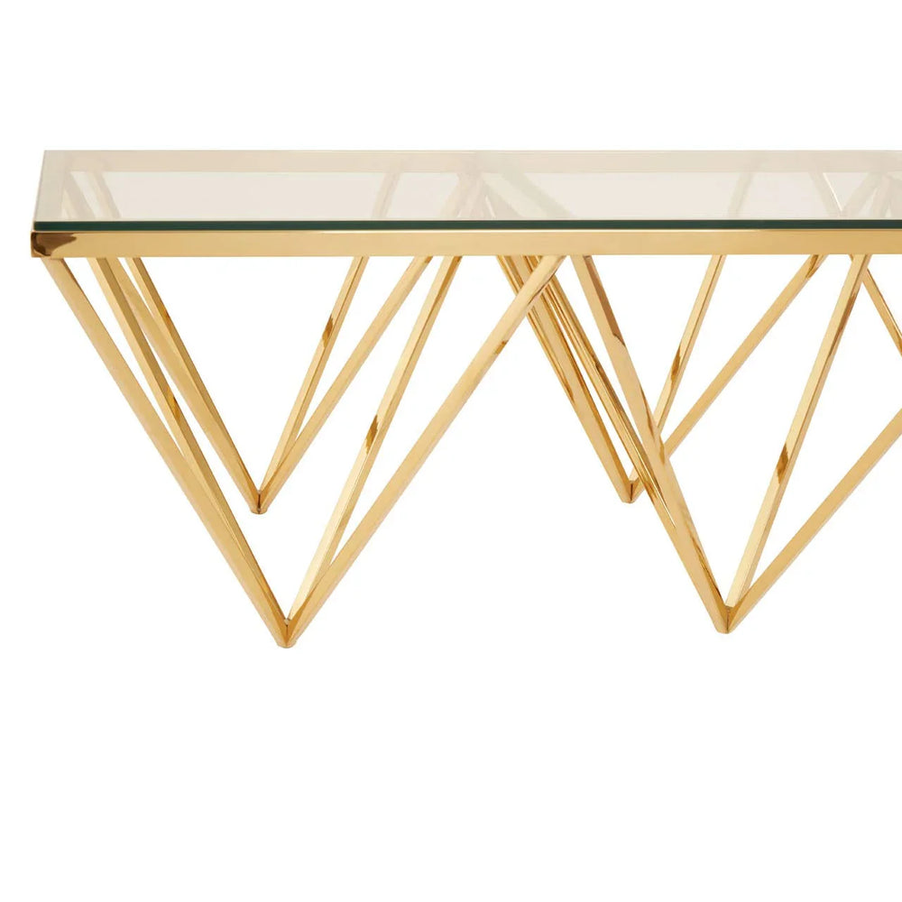Gold Pincer Leg Coffee Table