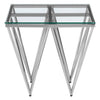Prismatic Silver Glass End Table