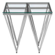 Prismatic Silver Glass End Table