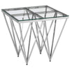 Prismatic Silver Glass End Table