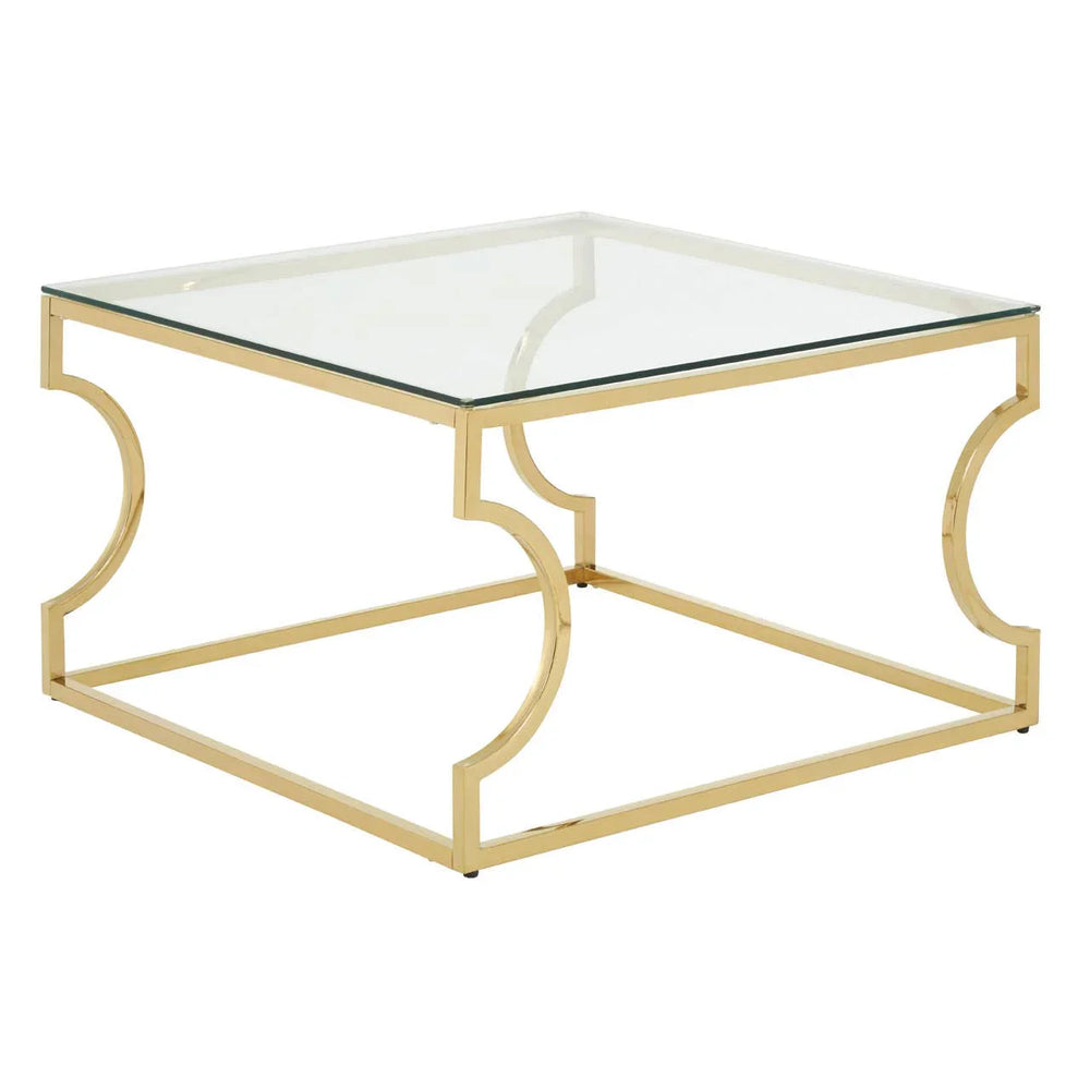 Curved Gold Frame Coffee Table