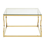 Curved Gold Frame Coffee Table