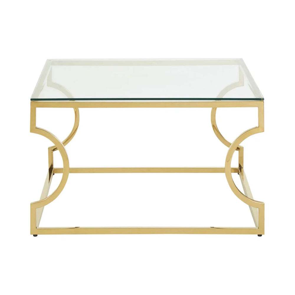 Curved Gold Frame Coffee Table