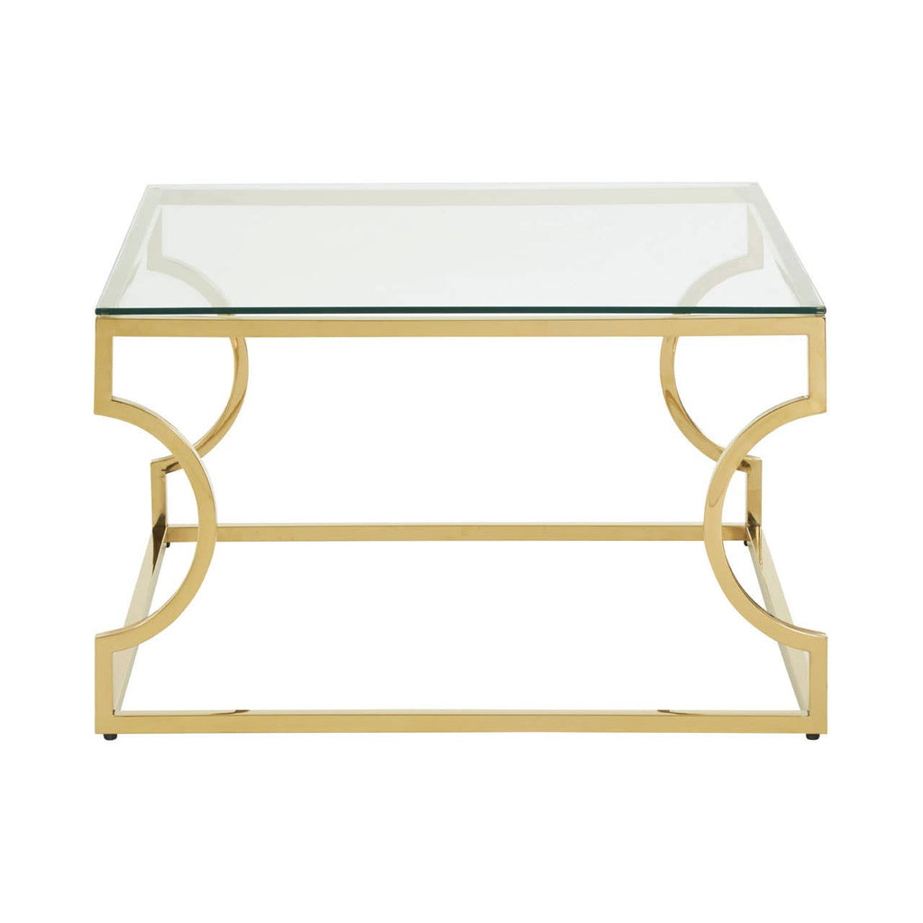 Curved Gold Frame Coffee Table