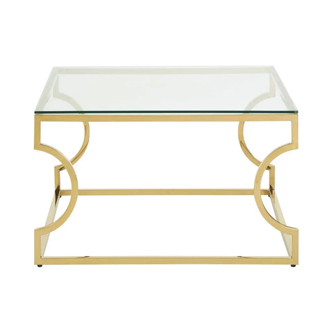 Curved Gold Frame Coffee Table