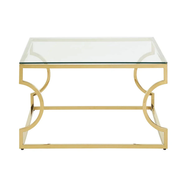 Curved Gold Frame Coffee Table