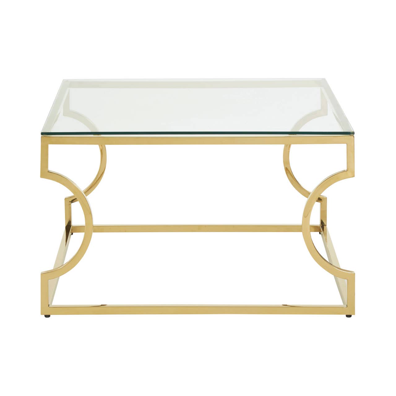 Curved Gold Frame Coffee Table