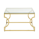 Curved Gold Frame Coffee Table