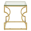 Curved Gold Glass End Table