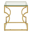 Curved Gold Glass End Table