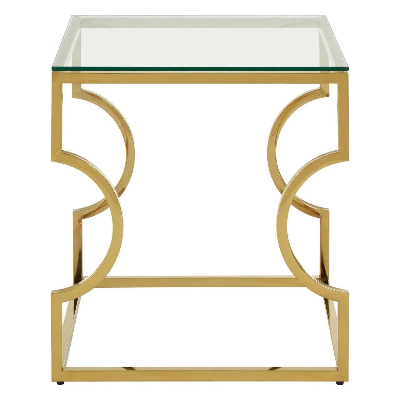 Curved Glass End Table