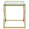 Curved Gold Glass End Table