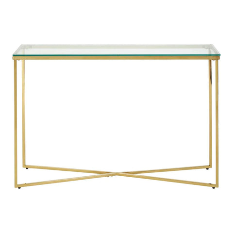 Luxury Gold Glass Console Table