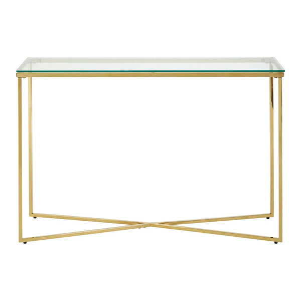 Luxury Gold Glass Console Table