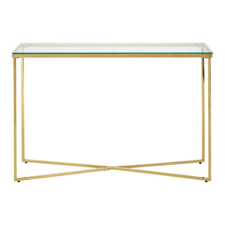 Luxury Gold Glass Console Table