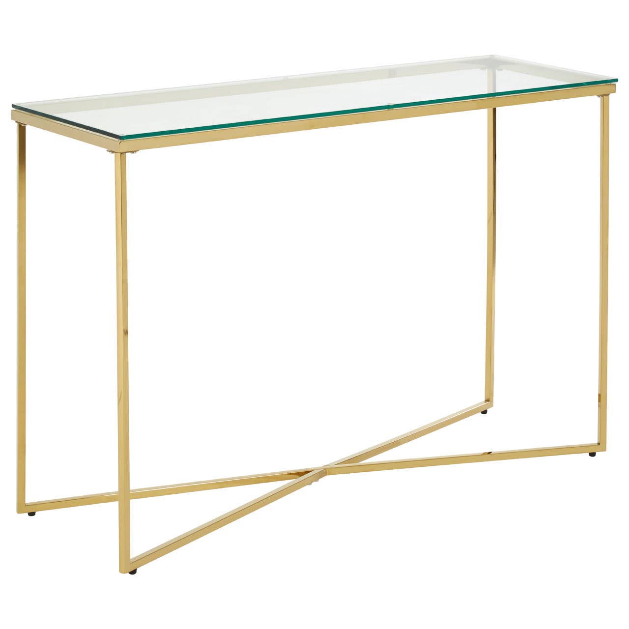 Luxury Gold Glass Console Table